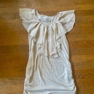 French Laundry Flutter Sleeve Ruched Top